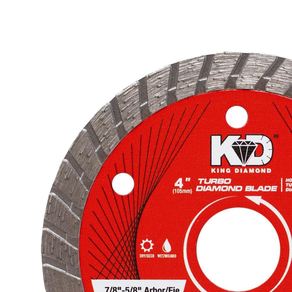 KING DIAMOND 4 in. Masonry Material Cutting Turbo Rim Diamond Blade (3)