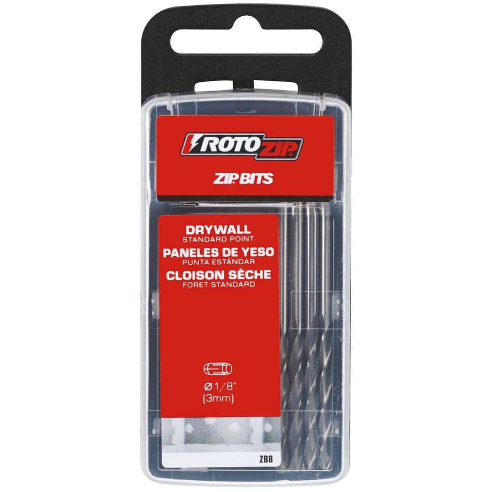 Rotozip 1/8 in. High Speed Steel Standard Point Drywall Zip Bit Set for Use with Spiral Saws (8-Pack) (3)