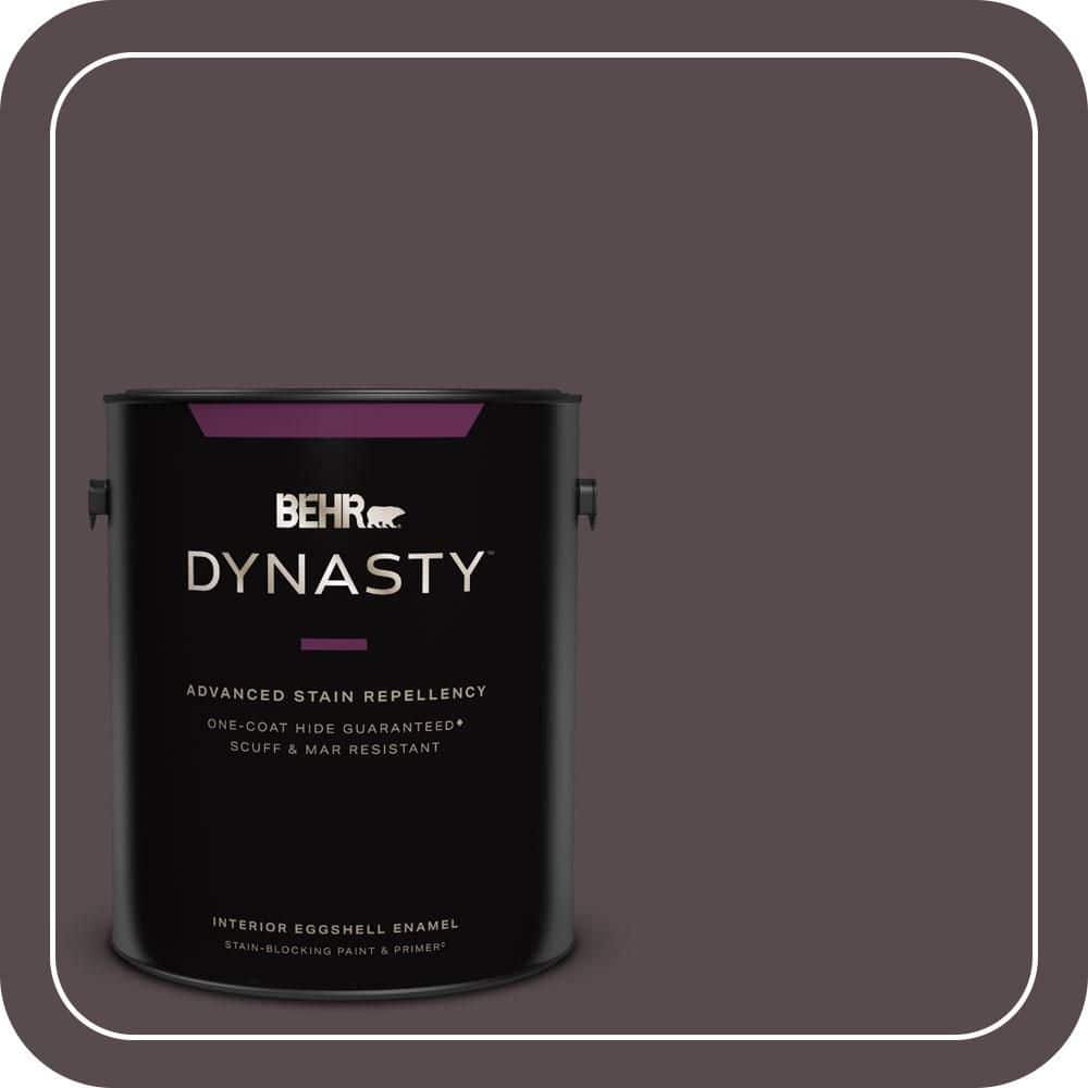 BEHR DYNASTY 1 gal. #N100-7 Aubergine Eggshell Enamel Interior Stain-Blocking Paint & Primer