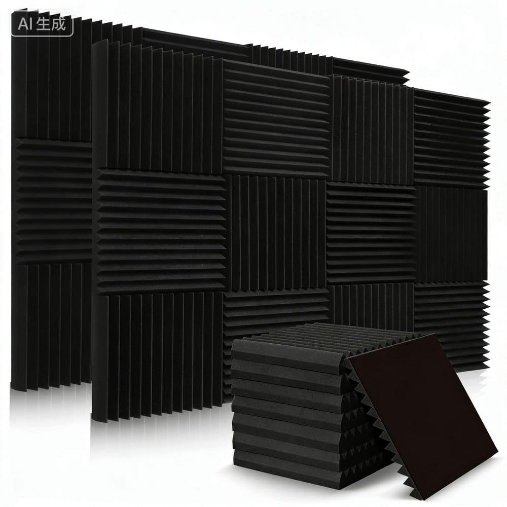 xinyoec 50 Pack 2 x 12 x 12 in. Sound Proof Foam Panels, Soundproof Wedges Panels for Studio Recording, Office, and Home (1)