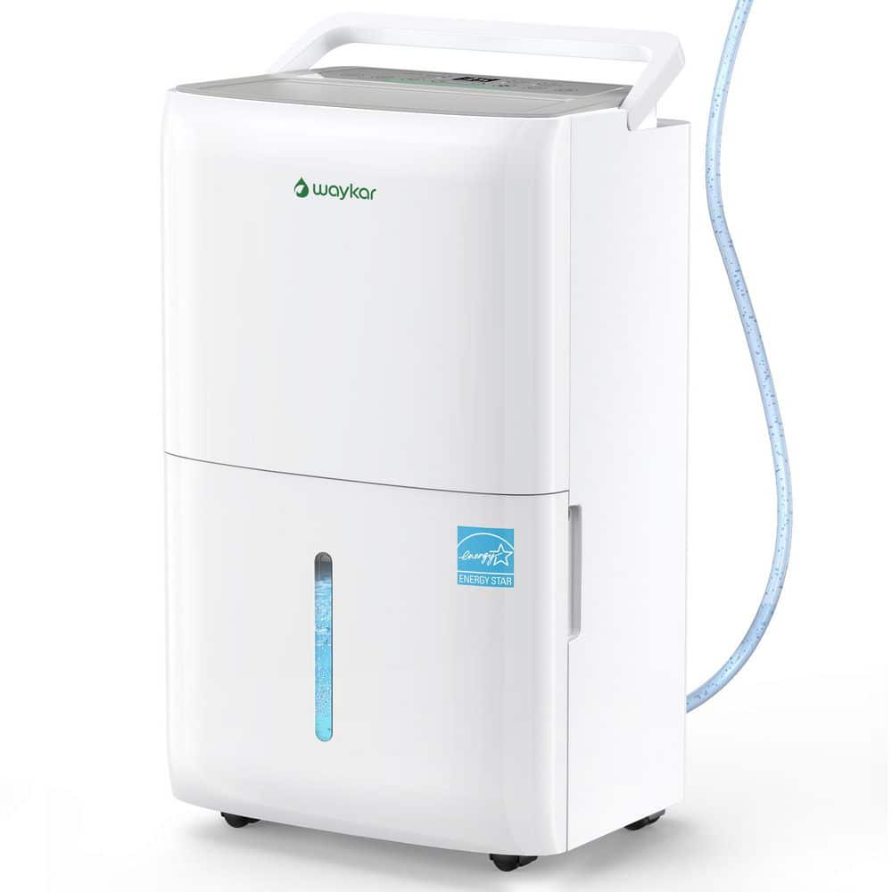 waykar 150 pt. 7,000 sq. ft. Energy Star Most Efficient Dehumidifier with Pump and Drain Hose for Basement and Bedroom in White