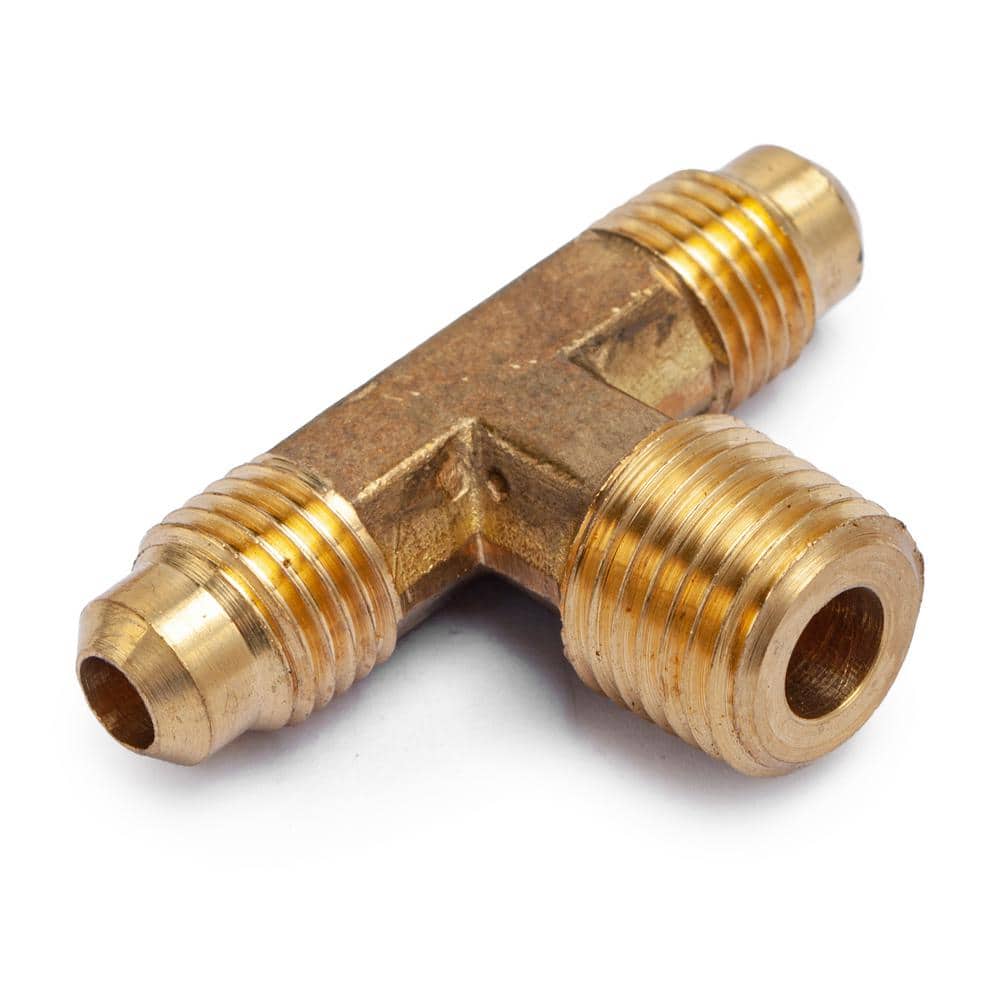 LTWFITTING 1/4 in. Flare x 1/4 in. Flare x 1/4 in. MIP Brass Branch Tee Fitting (5-Pack) (3)