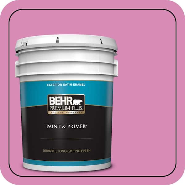 BEHR PREMIUM PLUS 5 gal. #P120-3 High Maintenance Satin Enamel Exterior Paint & Primer (2)