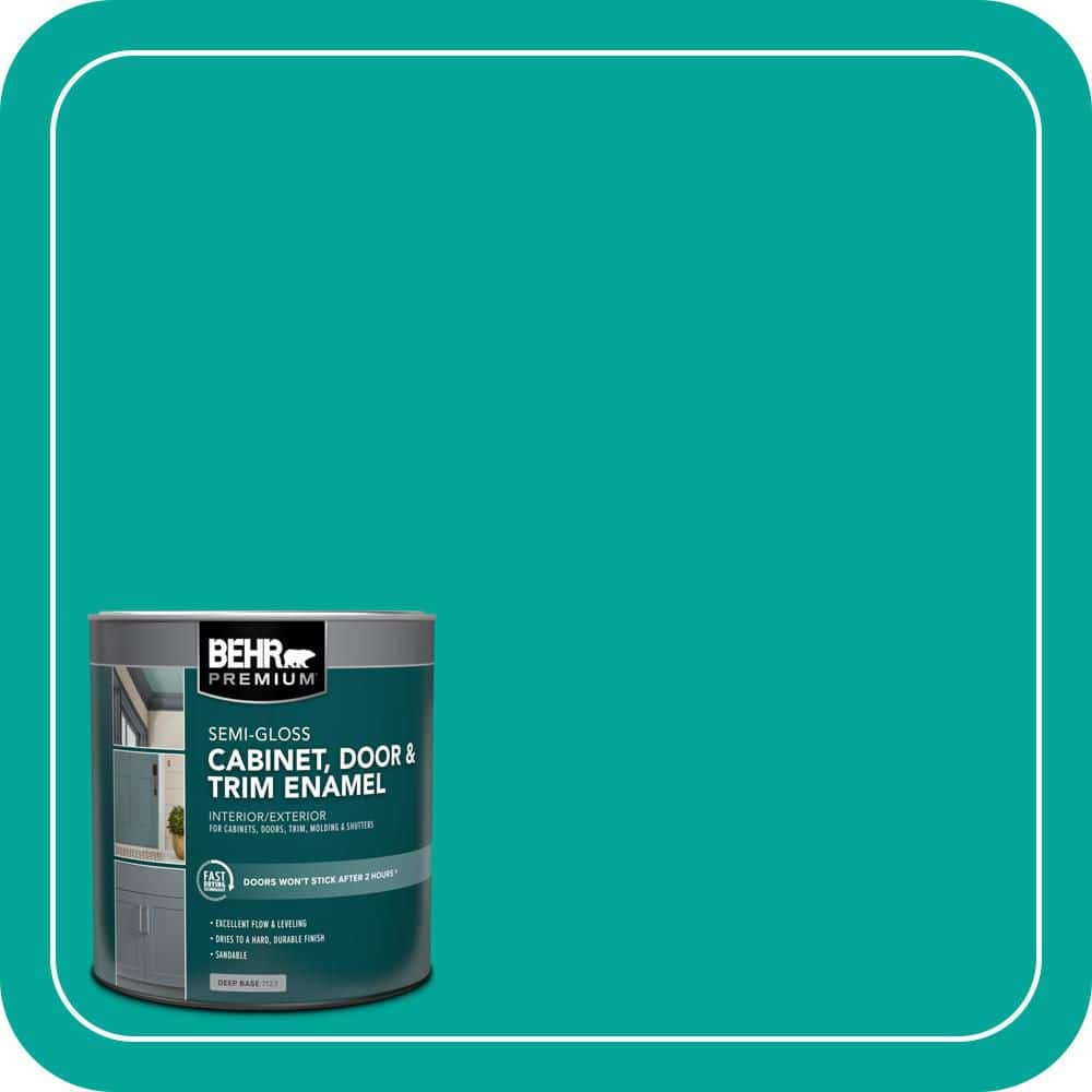 BEHR PREMIUM 1 qt. #HDC-MD-22 Tropical Sea Semi-Gloss Enamel Interior/Exterior Cabinet, Door & Trim Paint