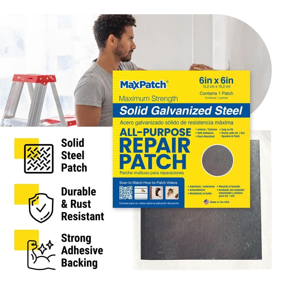 MaxPatch 8 in. x 8 in. All-Purpose Interior Exterior Self Adhesive Surface Repair Patch (3-Pack) (2)