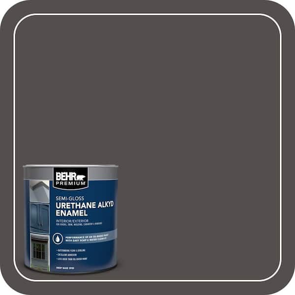 BEHR PREMIUM 1 qt. #PPU24-02 Berry Brown Urethane Alkyd Semi-Gloss Enamel Interior/Exterior Paint (2)