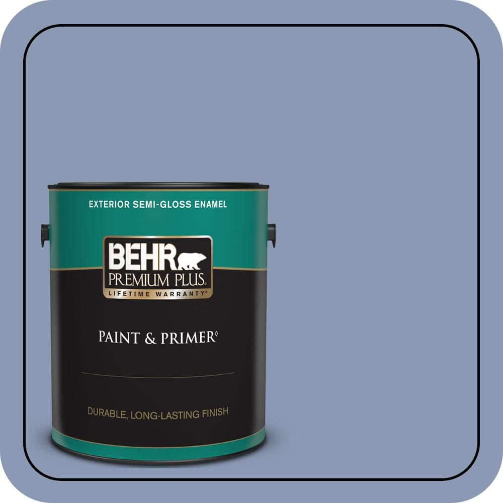 BEHR PREMIUM PLUS 1 gal. #600F-5 Blueberry Buckle Semi-Gloss Enamel Exterior Paint & Primer
