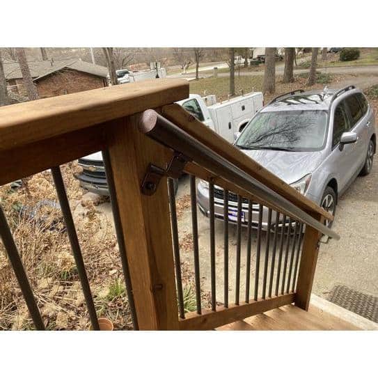 EZ Handrail 1.9 in. Aluminum Round ADA Handrail White Wall Bracket (3)