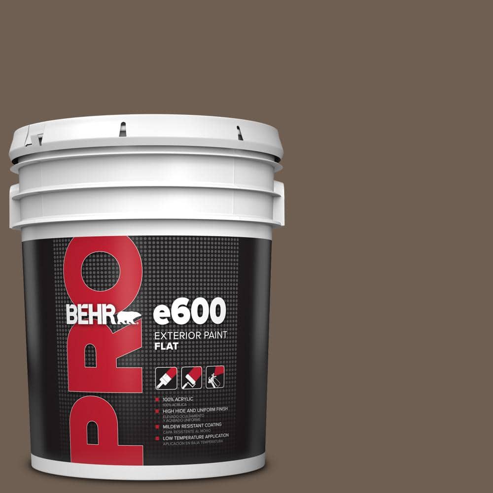 BEHR PRO 5 gal. #N210-6 Swiss Brown Flat Exterior Paint (1)