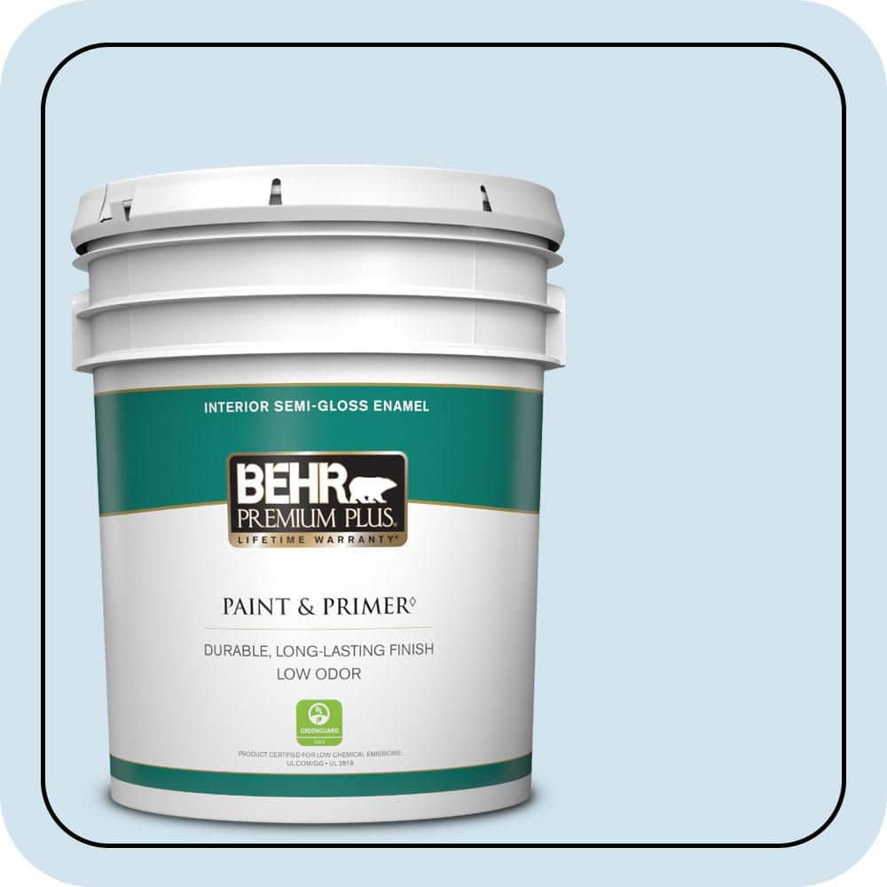 BEHR PREMIUM PLUS 5 gal. #570C-2 Mystic Harbor Semi-Gloss Enamel Low Odor Interior Paint & Primer