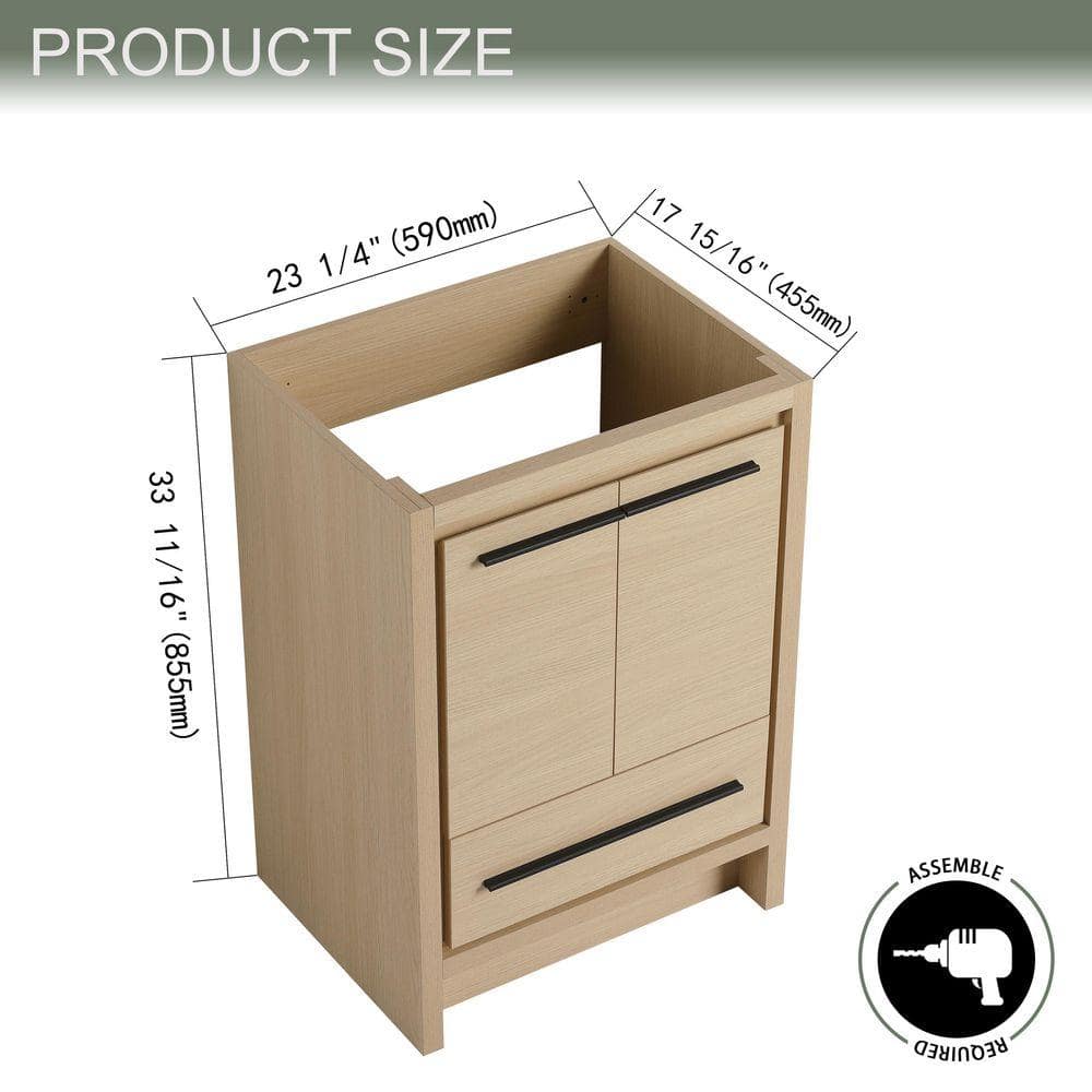 UPIKER 24 in. Bath Vanity Cabinet without Top in Dune Oak Unassembled (2)