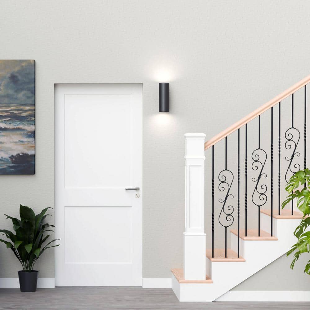 EVERMARK Stair Parts 44 in. x 1/2 in. Satin Black Decorative Scroll Iron Baluster for Stair Remodel (2)