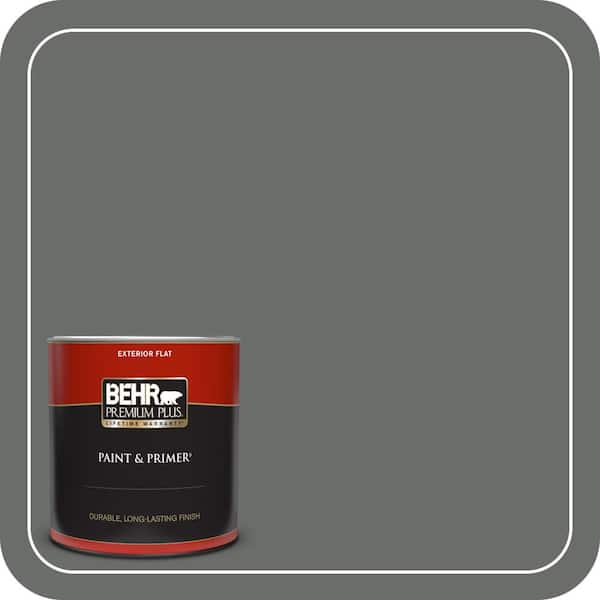 BEHR PREMIUM PLUS 1 qt. #PPU25-03 Shadows Flat Exterior Paint & Primer (2)