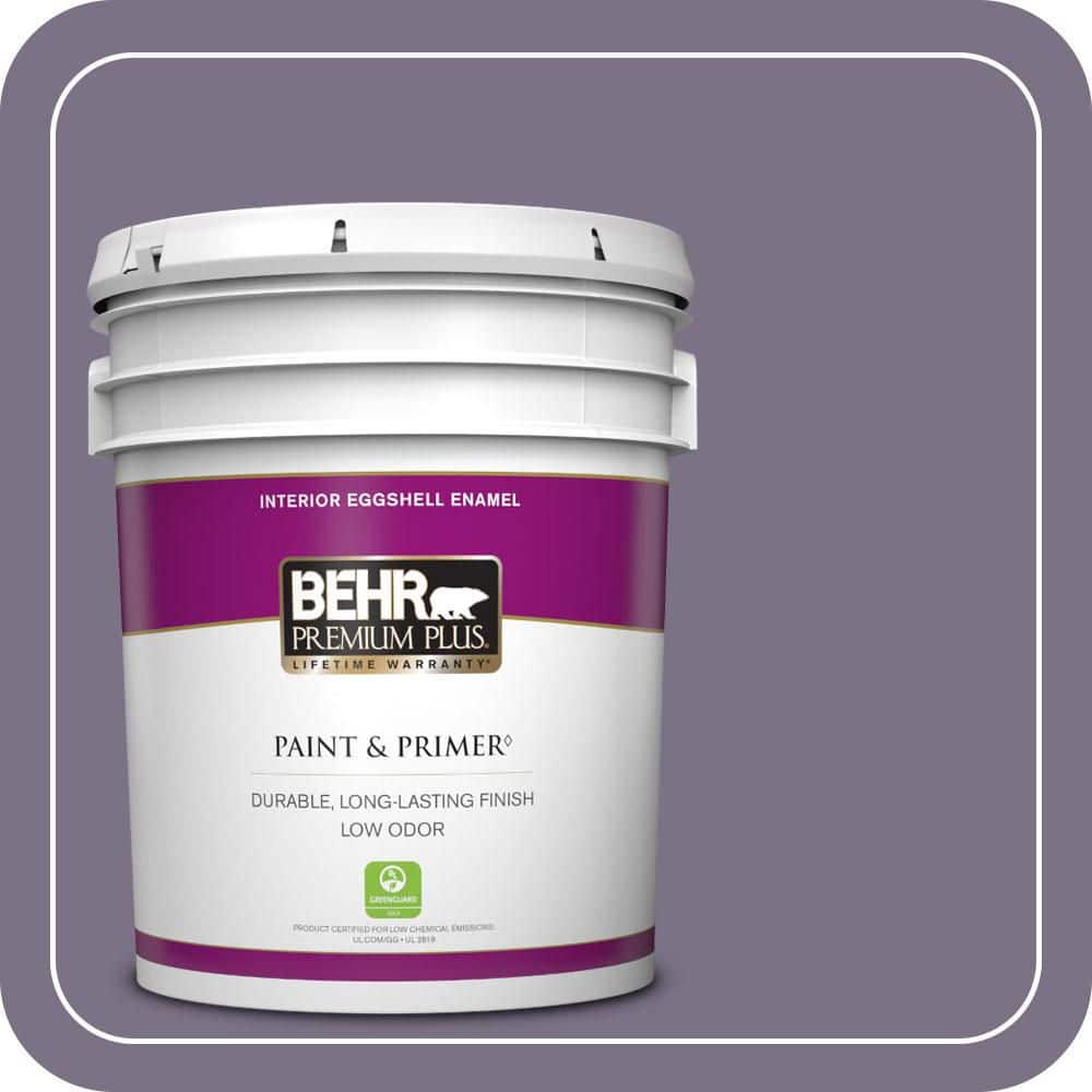 BEHR PREMIUM PLUS 5 gal. #660F-6 Peruvian Violet Eggshell Enamel Low Odor Interior Paint & Primer