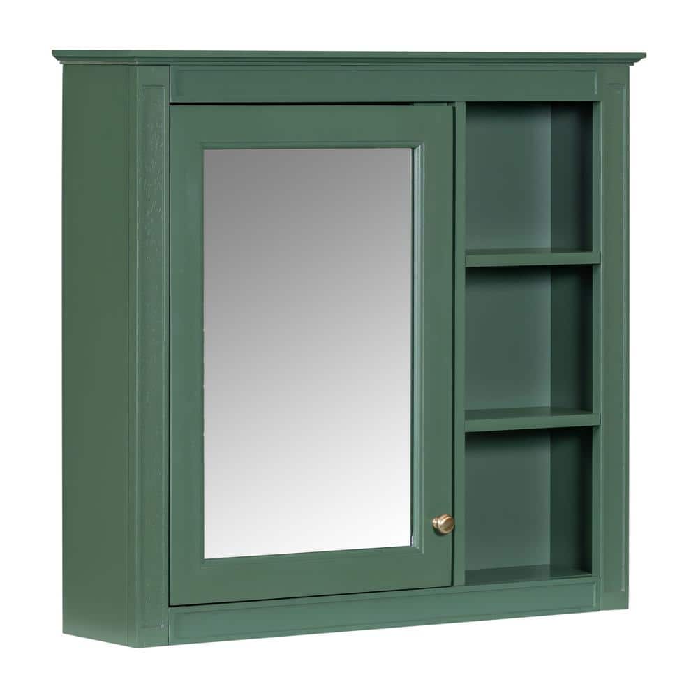 Whatseaso 29.92 in. W x 7.32 in. D x 28.00 in. H Bathroom Storage Wall Cabinet in Green