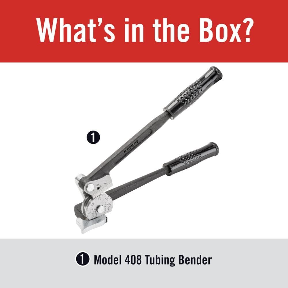 RIDGID 1/2 in. Model 408 Pipe and Tubing Bender for Annealed Copper, Steel, Stainless Steel with Cushion Grip Handles (2)