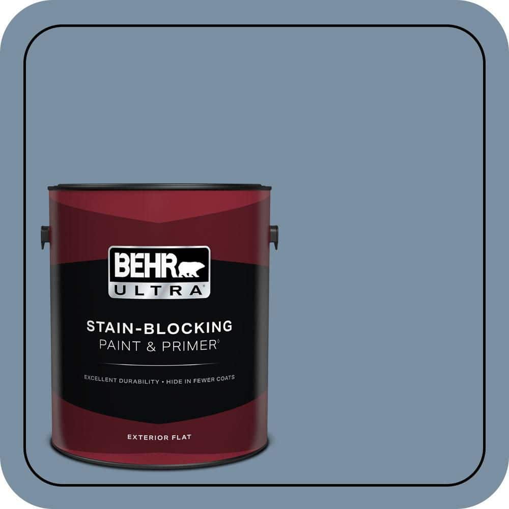 BEHR ULTRA 1 gal. #S510-4 Jean Jacket Blue Flat Exterior Paint & Primer