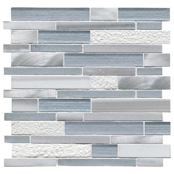 MSI Harlow Interlocking 12 in. x 12 in. x 0.31 in. Glass/Stone/Metal Mesh-Mounted Mosaic Tile (1 sq. ft./Each) (2)