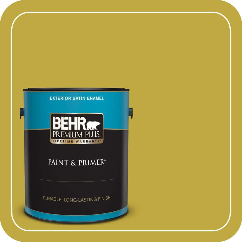 BEHR PREMIUM PLUS 1 gal. #P330-6 Margarita Satin Enamel Exterior Paint & Primer