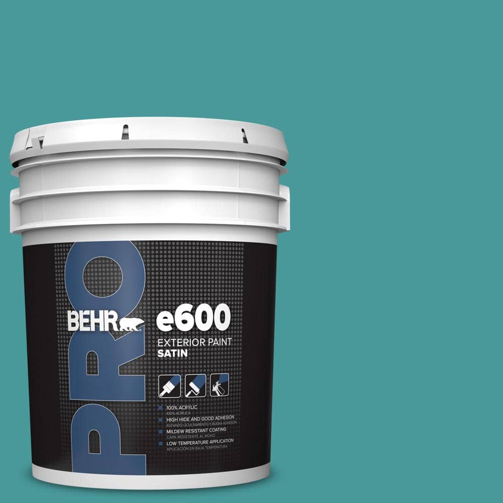 BEHR PRO 5 gal. #510D-6 Aquatic Green Satin Exterior Paint