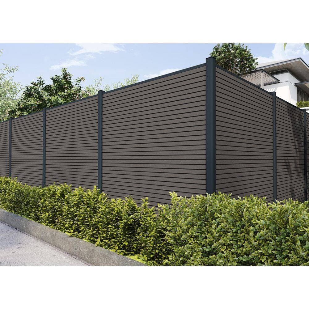 NewTechWood UltraEasy Fencing 0.83 in. x 6.3 in. x 5.7 ft. Argentinian Silver Gray Composite Fence Panel with Metal Tube (4-Pack) (2)