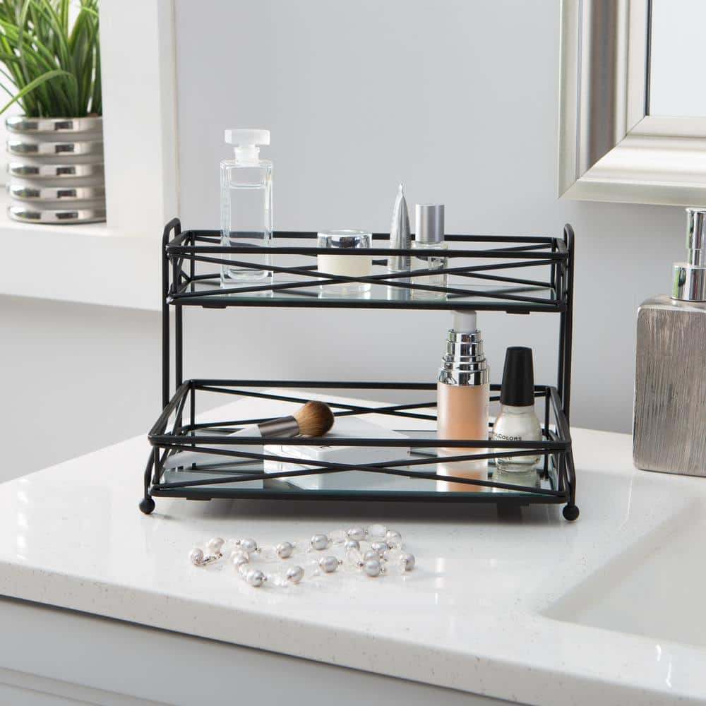 Home Details 2 Tier Vanity Tower in Matte Black (3)