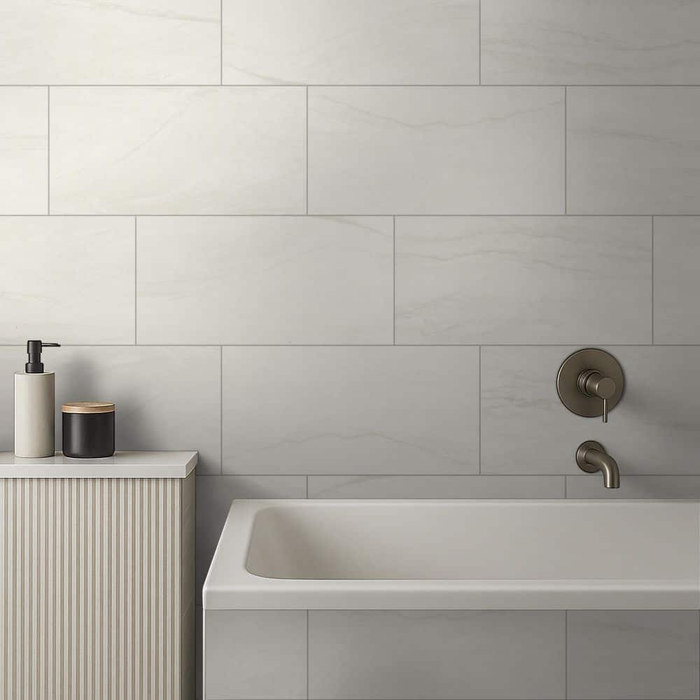 MSI Alexandra White 12 in. x 24 in. Matte Porcelain Marble Look Floor and Wall Tile (2 sq. ft./Each) (4)