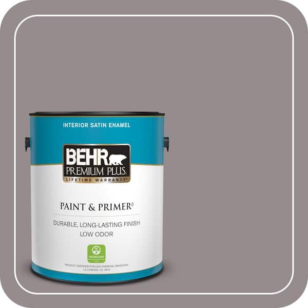 BEHR PREMIUM PLUS 1 gal. #T18-03 Graylac Satin Enamel Low Odor Interior Paint & Primer (2)