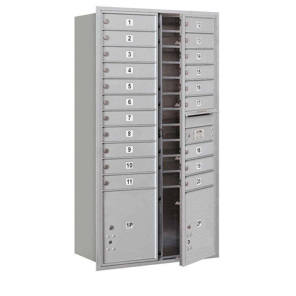 Salsbury Industries 56-3/4 in. H 31-1/8 in. W Front Loading 4C Horizontal Mailbox with MB1 Doors/2 PL's