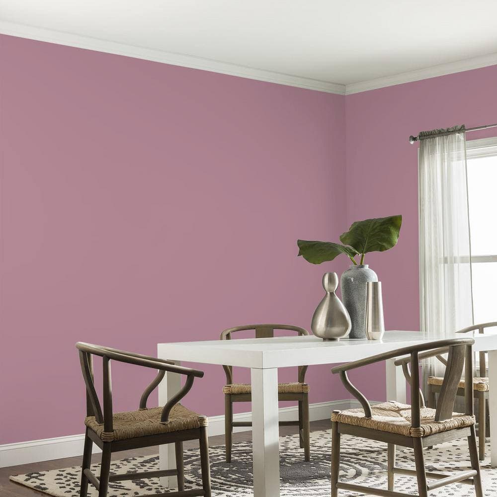 Glidden Diamond 1 gal. #PPG1045-5 Keepsake Rose Eggshell Interior Paint with Primer (4)