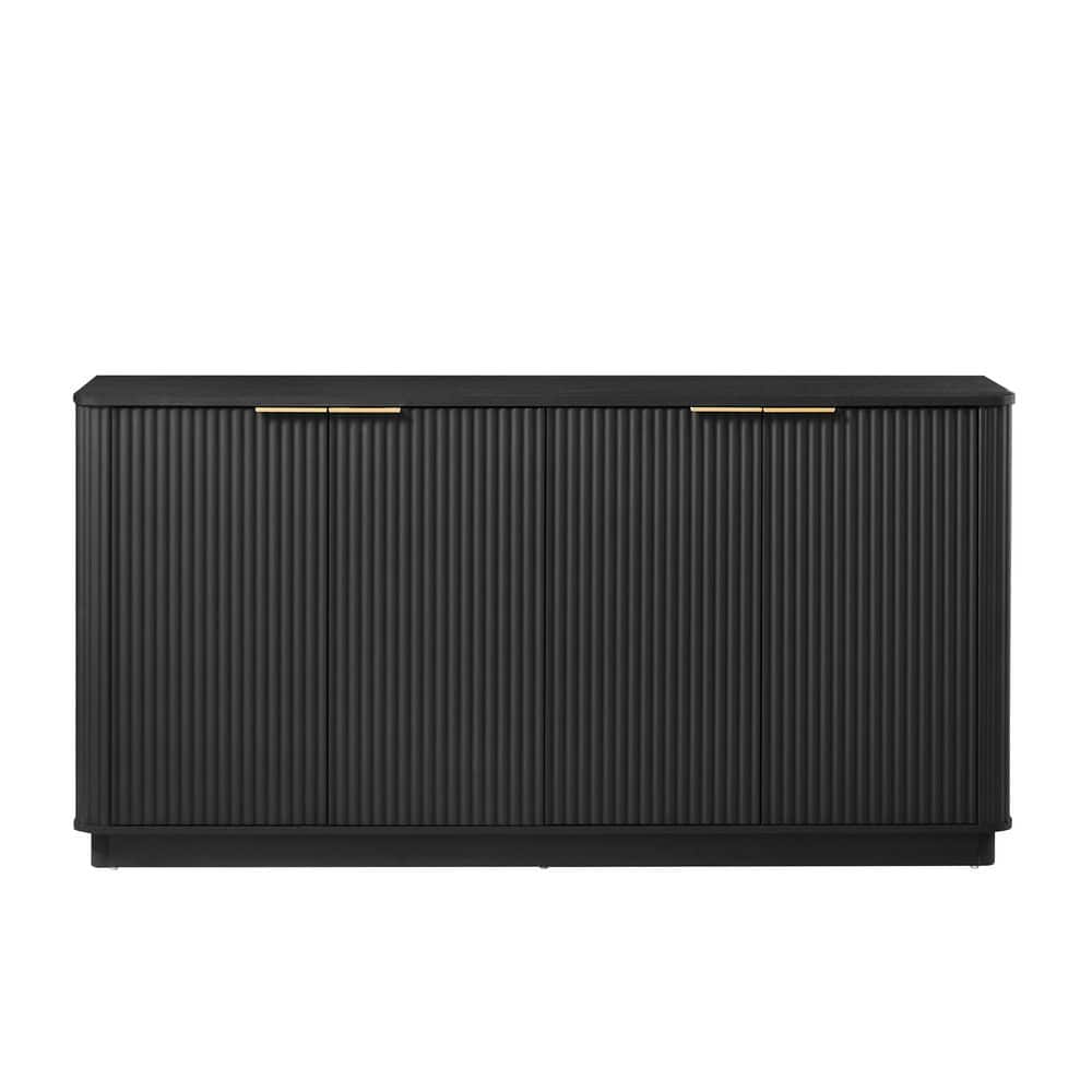 Unbranded 63 in. W x 15.75 in. D x 31.6 in. H Black Linen Cabinet Storage Cabinet with Stoarge for Living Room, Bedroom (1)