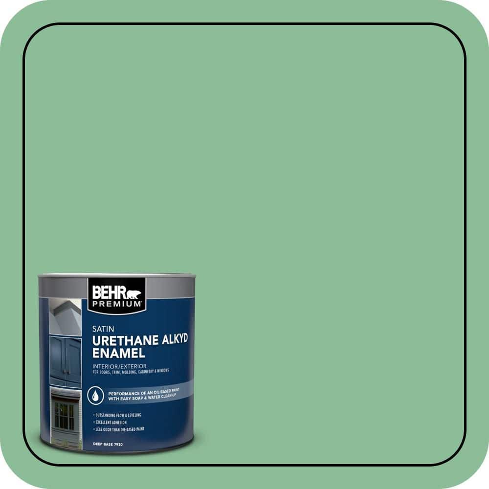 BEHR PREMIUM 1 qt. #M410-4 Garden Swing Satin Enamel Urethane Alkyd Interior/Exterior Paint (1)