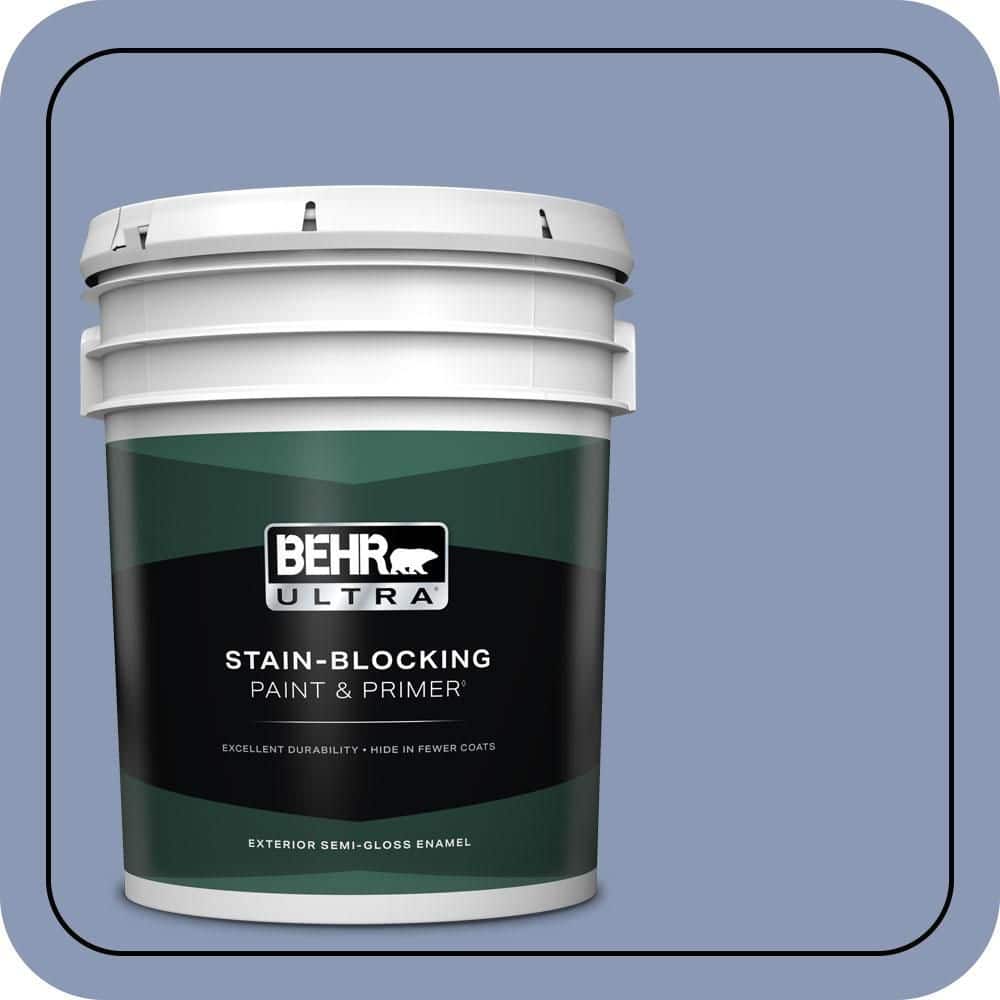 BEHR ULTRA 5 gal. #600F-5 Blueberry Buckle Semi-Gloss Enamel Exterior Paint & Primer