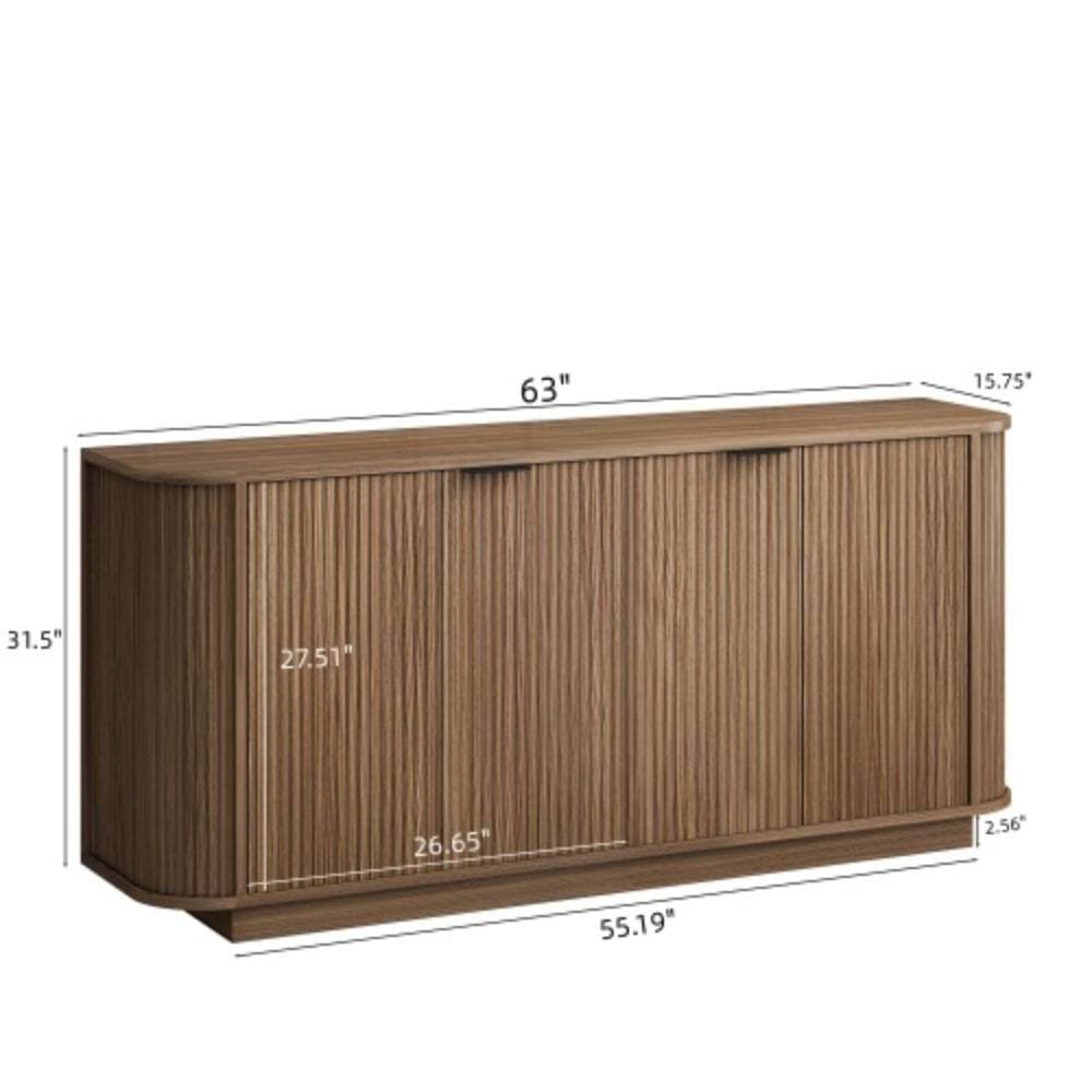 Unbranded 63 in. W x 15.75 in. D x 31.5 in. H Bathroom Dark Brown Linen Cabinet (2)