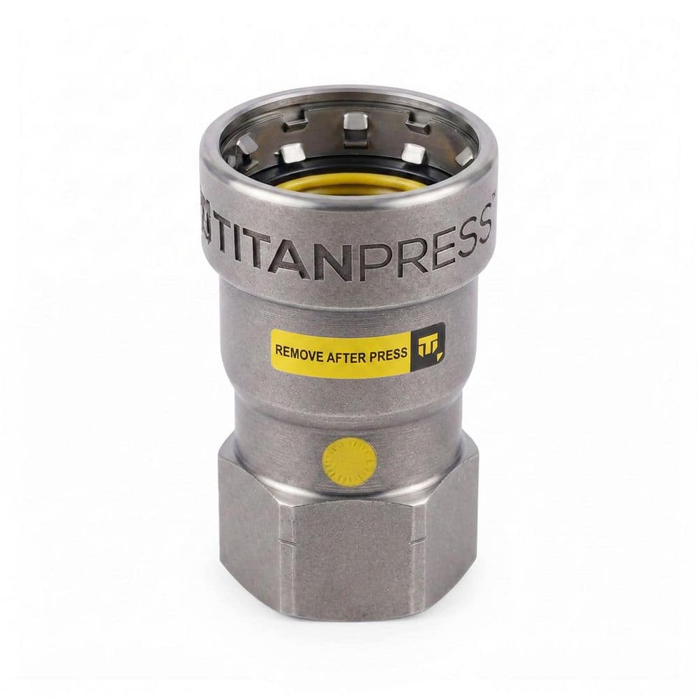 T TITANPRESS 1/2 in. Carbon Steel Press x FPT Female Adapter HNBR Gas