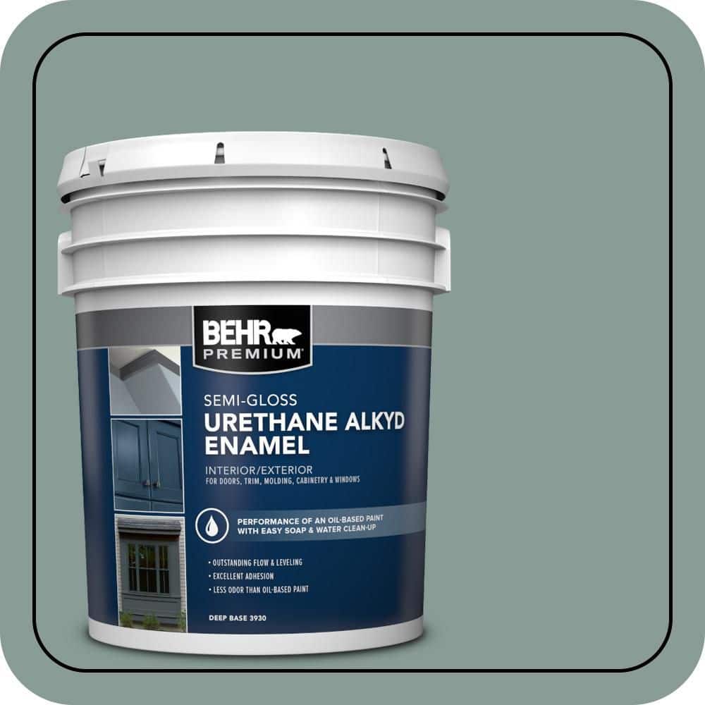 BEHR PREMIUM 5 gal. #490F-5 Cloud Burst Urethane Alkyd Semi-Gloss Enamel Interior/Exterior Paint