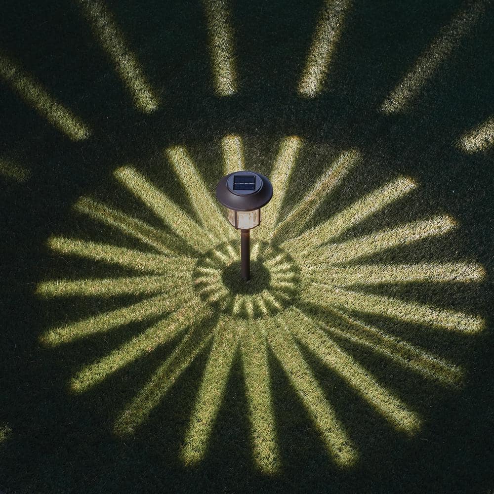 Hampton Bay Bellingrath Bronze Solar LED 10 Lumen Weather Resistant Outdoor Path Light with Plastic Lens (3)