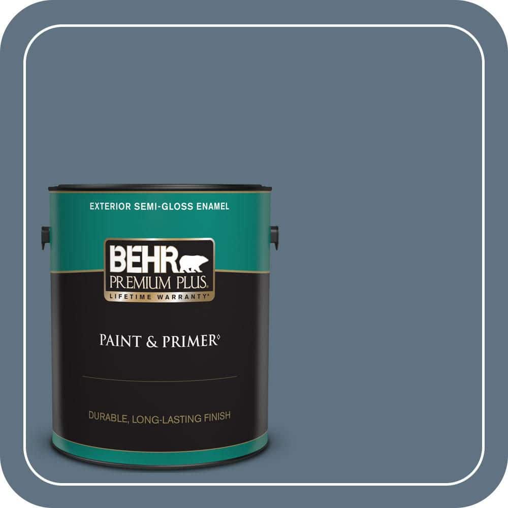 BEHR PREMIUM PLUS 1 gal. #560F-6 Windsor Haze Semi-Gloss Enamel Exterior Paint & Primer