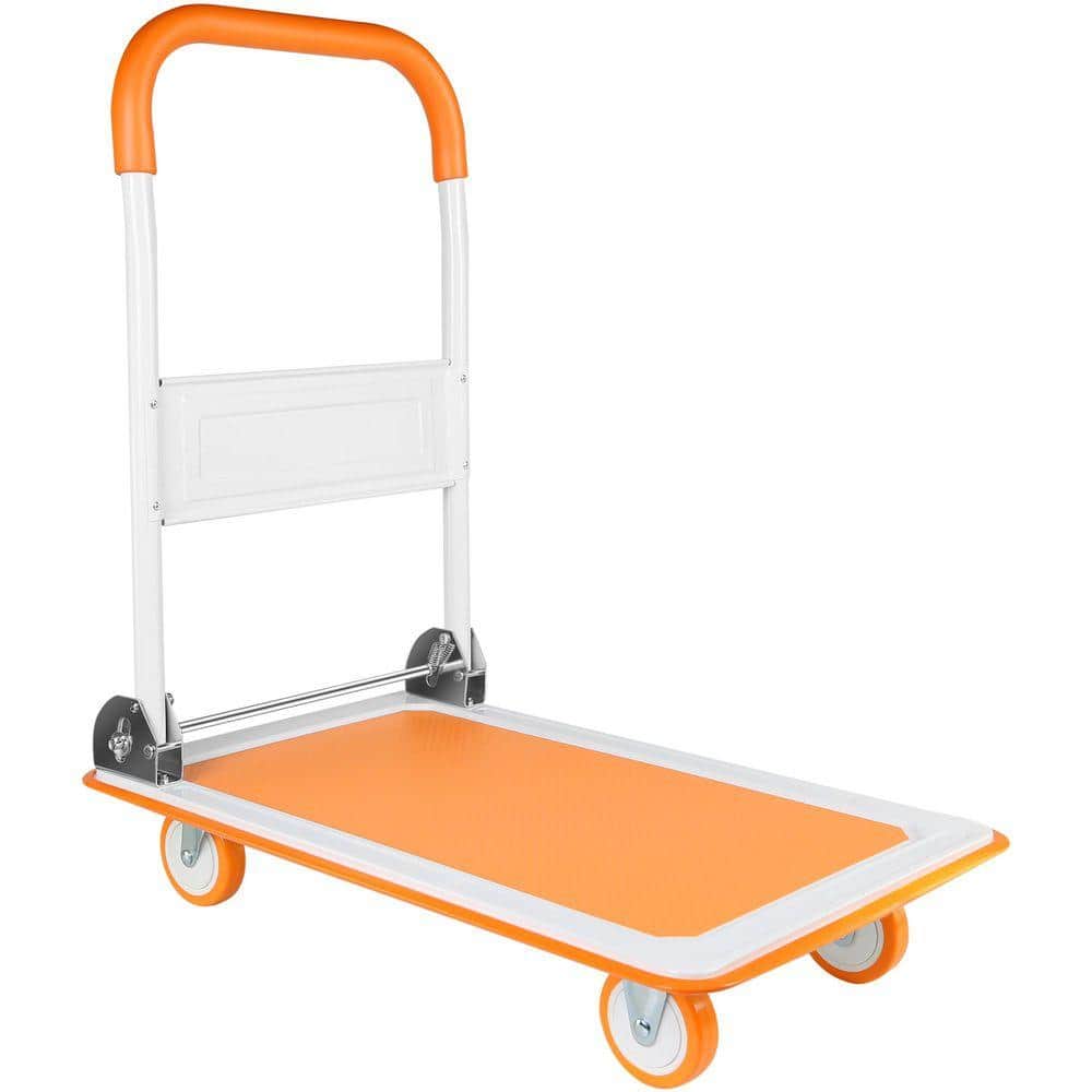 Cesicia 330 lb. Capacity Foldable Push Cart Hand Truck-Yellow and White (2)
