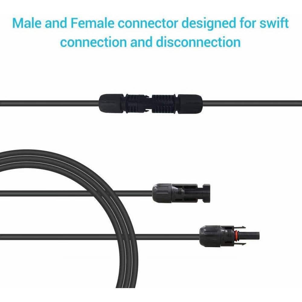 Renogy 20 ft. 10 AWG Solar Panel Extension Cable with Male and Female Connectors (2)