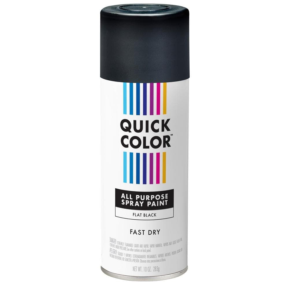 Quick Color 10 oz. Flat Black General Purpose Interior/Exterior Spray Paint
