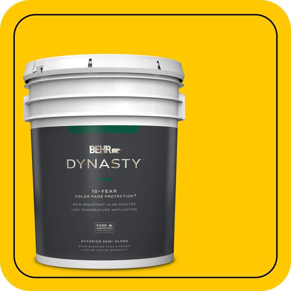 BEHR DYNASTY 5 gal. #S-G-380 Sunny Summer Semi-Gloss Exterior Stain-Blocking Paint & Primer