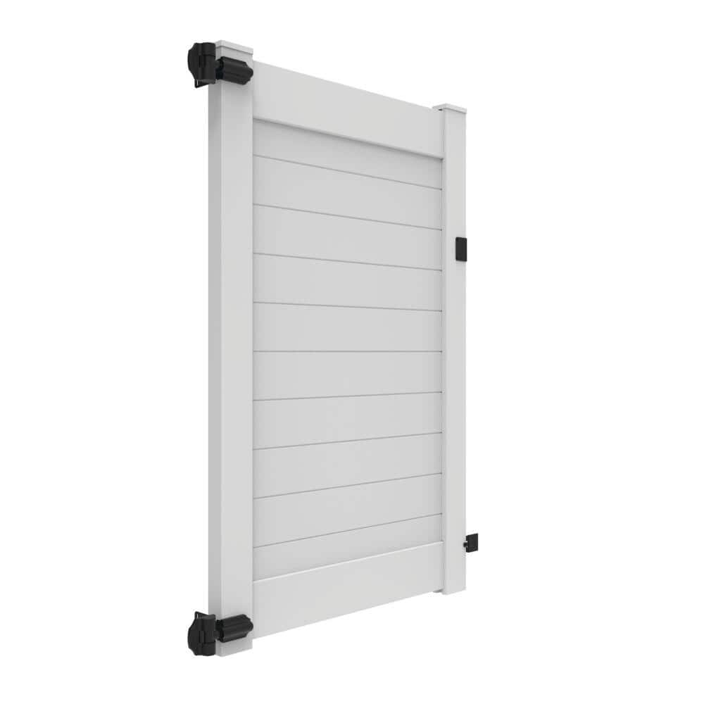 Barrette Outdoor Living Horizontal Fence 46 in. x 6 ft. Vinyl Privacy Gate White (3)
