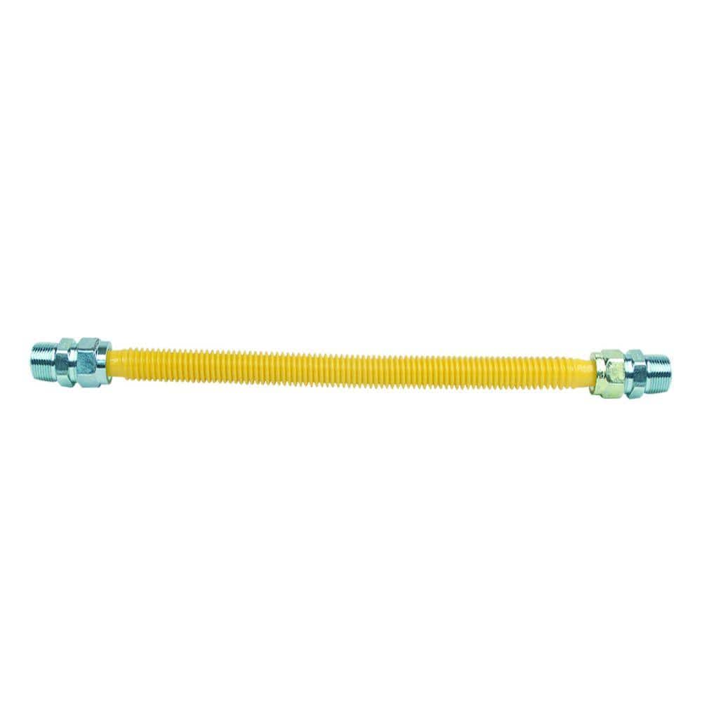 BrassCraft ProCoat 1/2 in. MIP x 1/2 in. MIP x 18 in. Stainless Steel Gas Connector 5/8 in. O.D. (164,200 BTU) (1)