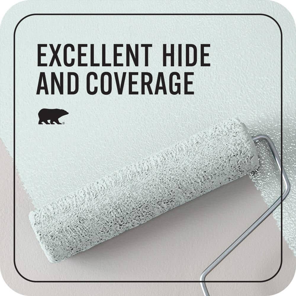 BEHR PREMIUM PLUS 1 qt. #500E-1 Cumulus Semi-Gloss Enamel EcoMix Plant-Based Interior Paint & Primer (2)