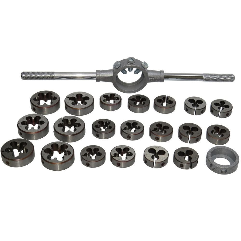 Drill America 1/4 in. - 1 in. Carbon Steel NC and NF Tap and Die Set (45-Piece) (3)