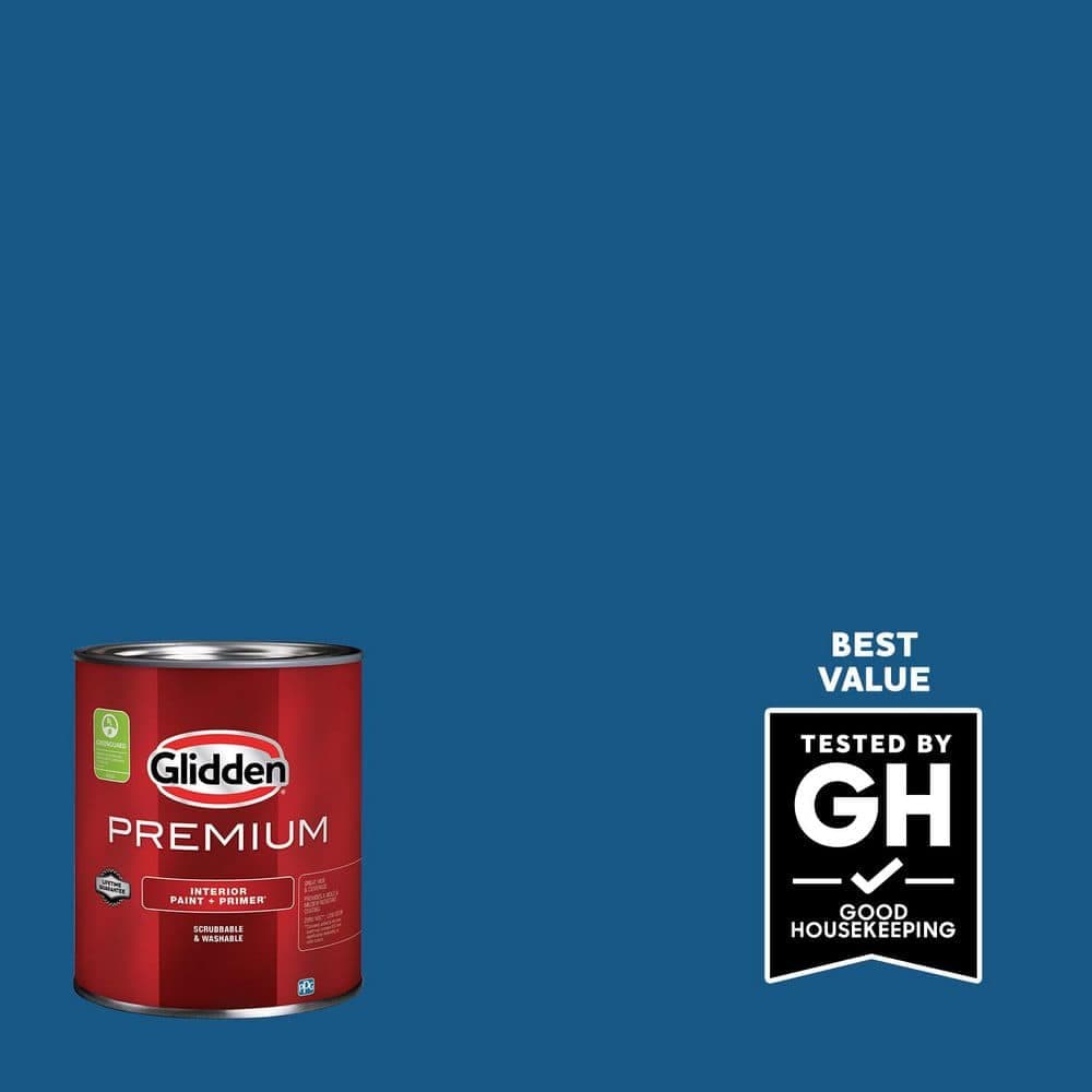 Glidden Premium 1 qt. Stunning Sapphire PPG1158-7 Flat Interior Latex Paint