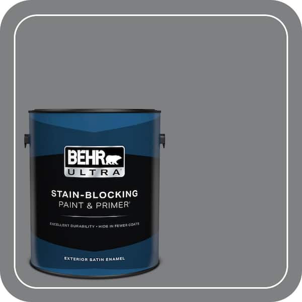 BEHR ULTRA 1 gal. #T12-10 Game Over Satin Enamel Exterior Paint & Primer (2)