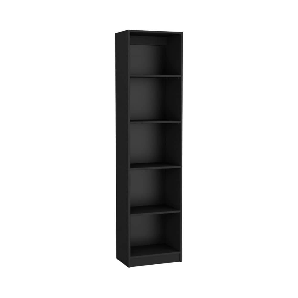 Tahanbath 17.72 in. W x 11.77 in. D x 71.10 in. H Black Wood Freestanding Linen Cabinet with 5-Shelves in Black (1)