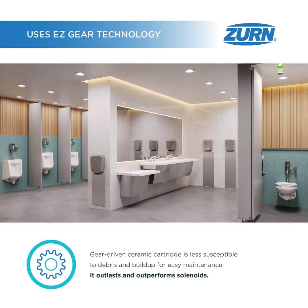Zurn 1.6/1.1 GPF Top Mount Exposed Sensor Flush Valve for WC with Gear-Driven Ceramic Cartridge, Hydropower AV Diaphragm (3)
